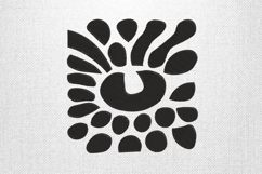 Modern Black Abstract Floral Embroidery Design Product Image 1