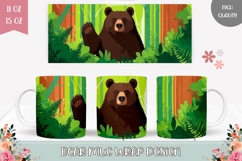 Cartoon Bear Mug Design, Forest Mug Template Product Image 1
