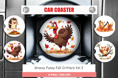 Car Coaster Groovy Fall Critters Product Image 1