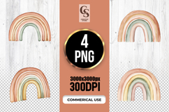 Boho Rainbow Clipart Sublimation PNG Product Image 1