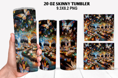 Summer Skinny Tumbler 20oz Wrap Design, Summer Tumble PNG Product Image 1