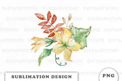 Watercolor Autumn Bouquet png Product Image 1