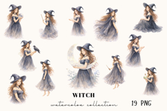 Witch Watercolor Clipart, Magical Witch Product Image 1