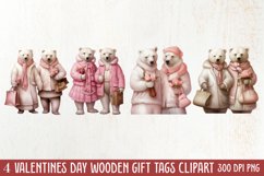 Valentines Day Bear Sublimation Clipart, Valentines Day PNG Product Image 1