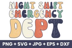Retro Night Shift Emergency Dept, Night Team SVG Product Image 1