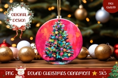 Art Christmas Tree Ornament, Winter Tree Ornament Template Product Image 1