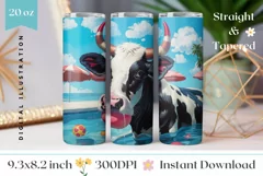Funny Cow Tumbler Sublimation, Cow Sublimation Tumbler Product Image 1