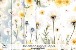 Dandelion digital paper Product Image 1