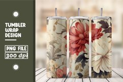 3D Flower Pattern Tumbler Warp Design Product Image 1