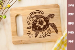 Sea Turtle Design, Underwater World, Cutting board Laser SVG Product Image 1