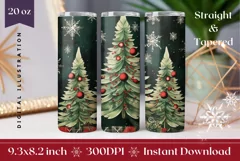 Christmas Tumbler Wrap, Christmas Tree Tumbler Template Product Image 1