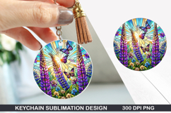 Flower Keychain Sublimation - Summer Keychain PNG Design Product Image 1
