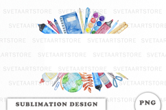 Watercolor School Supplies Frame png Product Image 2