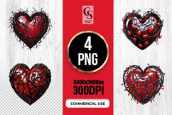 Dark Gothic Vine Heart Illustration PNG Product Image 1