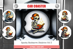 Spooky Bookworm Car Coaster Product Image 1