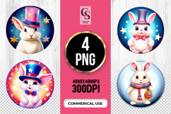 Cute Bunny Top Hat Magic Clipart Sublimation PNG Product Image 1