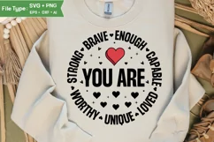 Self Love Valentine PNG Heart Christian | Valentine Quote Product Image 1
