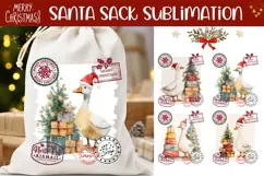 Cartoon Christmas Goose Santa Sack Designs, Kids Santa Sack Product Image 1