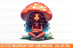 Glitter Mushroom Fairy Sublimation Clipart Product Image 1