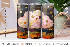 Art Tumbler Wrap Design, Stars Tumbler Sublimation Product Image 1