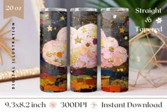 Art Tumbler Wrap Design, Stars Tumbler Sublimation Product Image 1