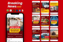 Red Yellow Breaking News Instagram Post Product Image 1