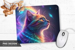Swirling Energy Rainbow Cat Mouse Pad PNG Design Product Image 1
