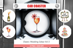 Wedding Cakes Celebrations Car Coaster Product Image 1