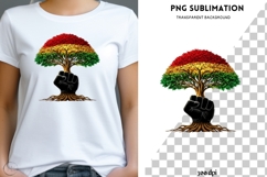 Black Roots Power PNG | Afro Tree Raised Fist Design Product Image 1