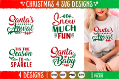 4 Christmas SVG Designs, Christmas SVG Cut file design Product Image 1