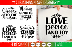 4 Christmas SVG Designs, Christmas SVG Cut file design Product Image 1