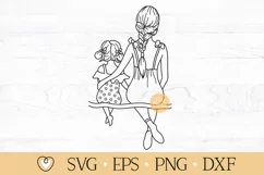 Mother and Daughter svg, Mom and Daughter, Mother of girl Product Image 1