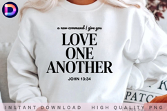 Love One Another John 13:34 Christian Bible Verse PNG Design Product Image 1