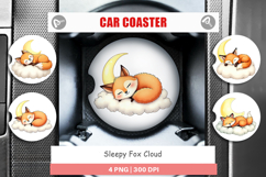 Car Coaster Sleepy Fox Cloud Product Image 1
