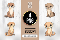 Cute Baby Weasel Clipart Sublimation PNG Product Image 1