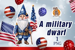 military gnome, america, flag, military uniform Product Image 1