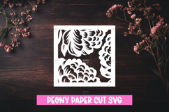 Peony Flower Paper Cut SVG Design Product Image 1