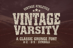 Vintage Varsity Distressed Font | Grunge College Athletic Product Image 1