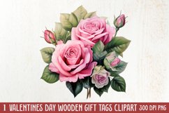 Vintage Valentines Day Flowers Clipart Product Image 1
