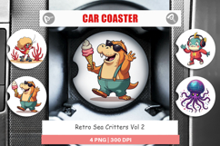 Car Coaster Retro Sea Critters Product Image 1