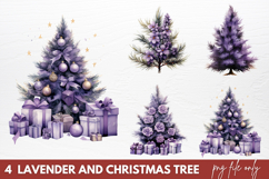 Lavender And Christmas Tree Sublimation PNG Product Image 1