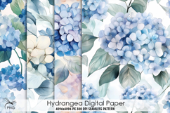 Hydrangea flowers digital paper Product Image 1