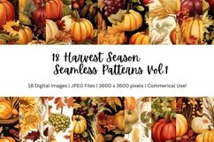 Harvest Season Seamless Patterns, Fall Seamless Patterns, Pumpkin Patch Seamless Background, Harvest Seamless Pattern, 300DPI