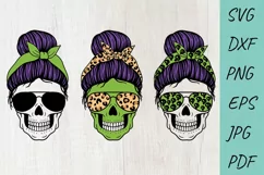 Halloween svg, Mom life svg, Momster svg, Mom Messy Bun svg Product Image 1