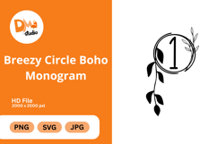 Breezy Circle Boho Monogram - Hand Drawn Floral Letter Set Product Image 1