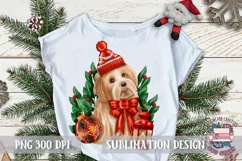 Christmas dog Sublimation Puppy Bichon PNG Product Image 2