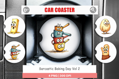 Sarcastic Baking Day Car Coaster Product Image 1