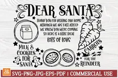 Dear santa tray svg, milk and cookies svg, reindeer carrots Product Image 1