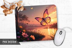 Magical Sunset Butterfly Mouse Pad PNG Design Product Image 1