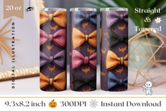 Halloween Bows Tumbler Wrap, Cute Halloween Tumbler PNG Product Image 1